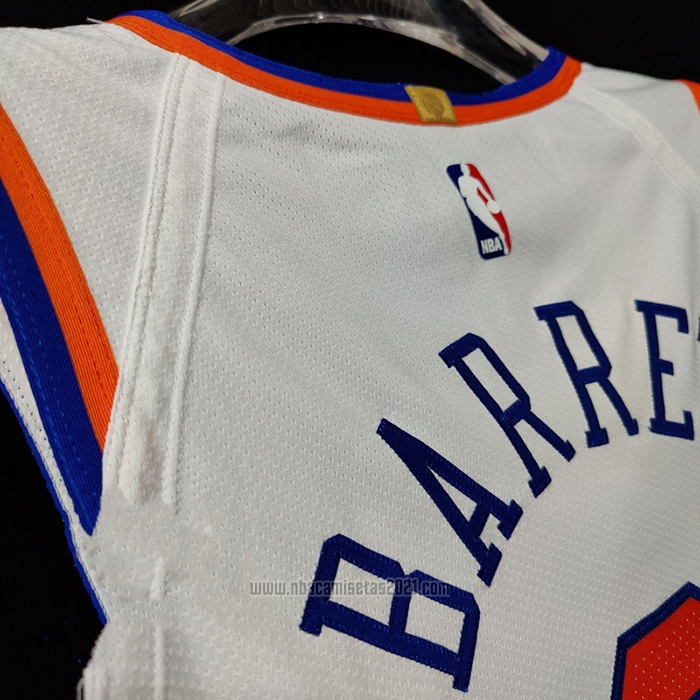 Camiseta New York Knicks RJ Barrett #9 Association Autentico Blanco